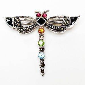 Sterling Silver Dragonfly Pin Brooch Pendent